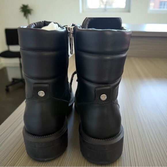 New In Box Aquatalia Leia Hiker Black Leather Boot With Dust Bag Size 8.5M - Picture 3 of 8